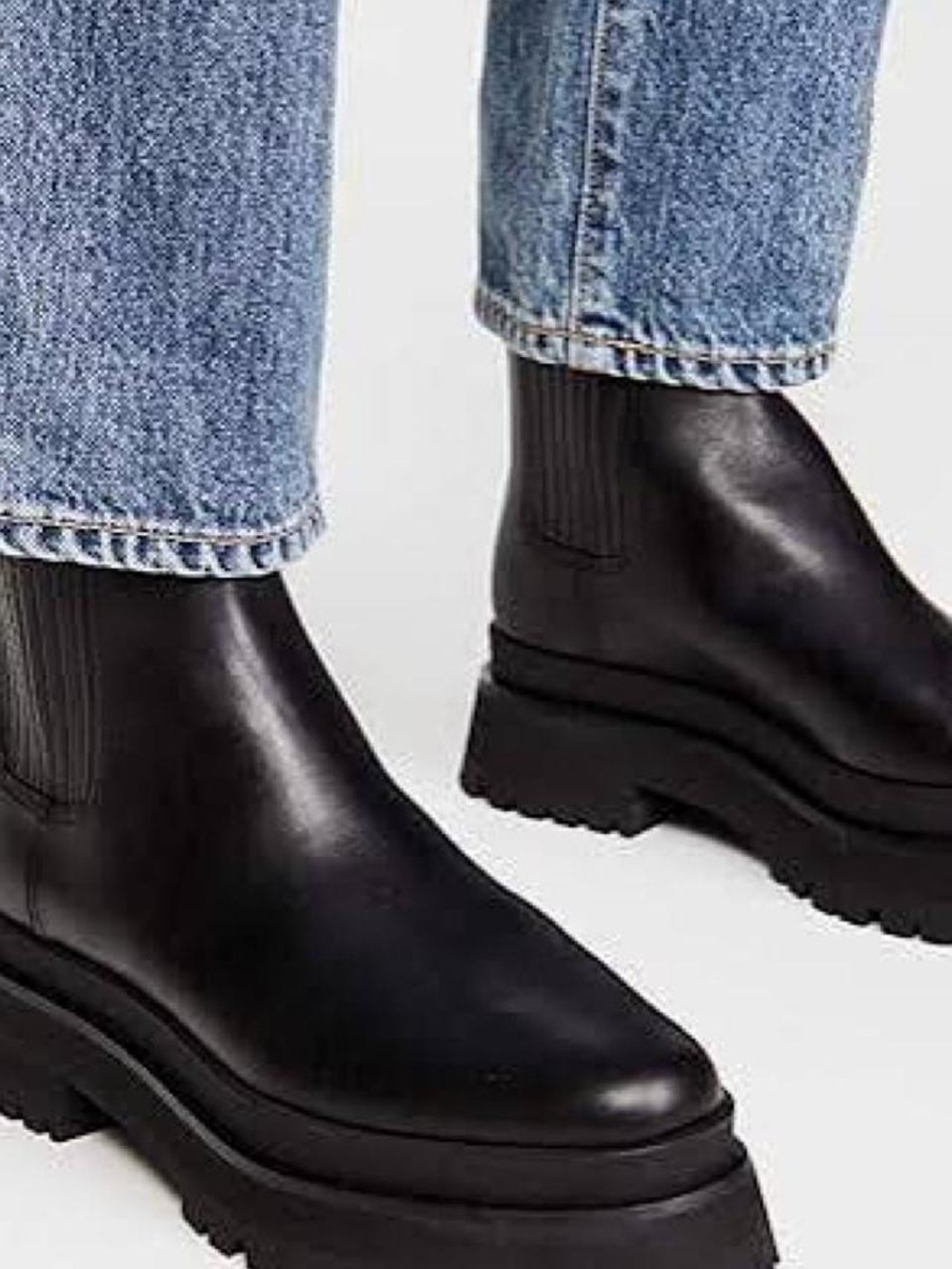 Loeffler Randall Black Platform Chelsea Combat Boots